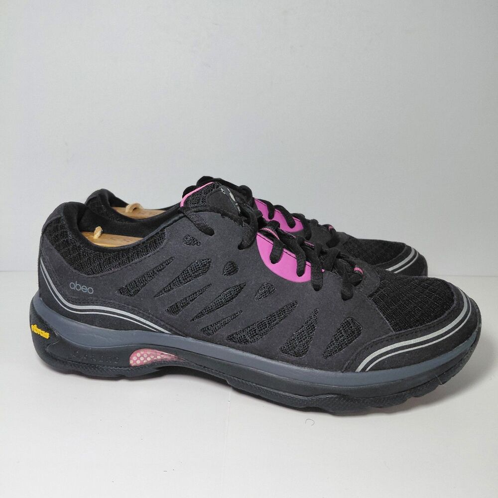 Abeo Aero Vibram Womens 8.5 Azaleh Black Pink Breast Cancer Aware Running Shoes